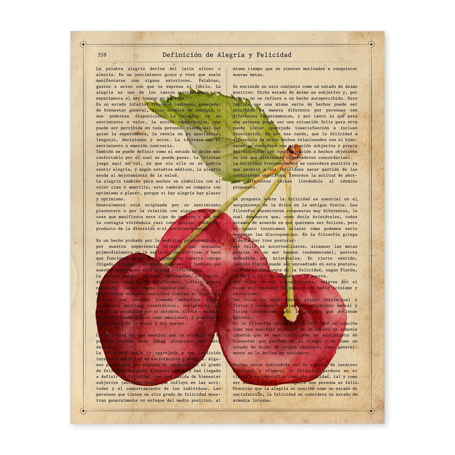 Posters de frutas con texto. Lámina Triple Suerte con imágenes de alimentación saludable con definiciones.-Artwork-Nacnic-A4-Sin marco-Nacnic Estudio SL