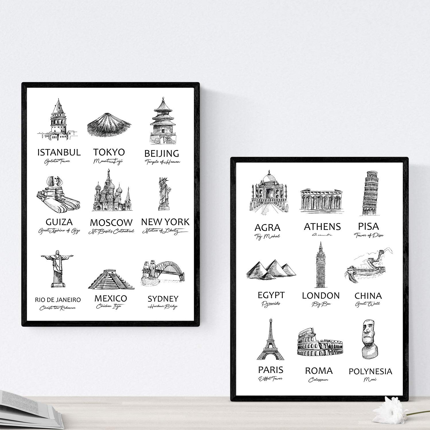 Posters de monumentos del mundo. Láminas de maravillas del mundo y monumentos impactantes.-Artwork-Nacnic-Nacnic Estudio SL