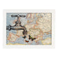 Posters de objetos sobre mapas. Lámina Alas sobre Europa, con diseño de objetos sobre mapas vintage.-Artwork-Nacnic-A4-Marco Blanco-Nacnic Estudio SL