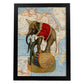 Posters de objetos sobre mapas. Lámina Ambulante desde África, con diseño de objetos sobre mapas vintage.-Artwork-Nacnic-A3-Marco Negro-Nacnic Estudio SL