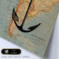 Posters de objetos sobre mapas. Lámina Ancla sobre mapa, con diseño de objetos sobre mapas vintage.-Artwork-Nacnic-Nacnic Estudio SL