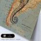 Posters de objetos sobre mapas. Lámina Caballito de mar blanco y negro, con diseño de objetos sobre mapas vintage.-Artwork-Nacnic-Nacnic Estudio SL