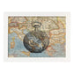 Posters de objetos sobre mapas. Lámina Es hora de Viajar, con diseño de objetos sobre mapas vintage.-Artwork-Nacnic-A3-Marco Blanco-Nacnic Estudio SL