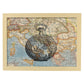 Posters de objetos sobre mapas. Lámina Es hora de Viajar, con diseño de objetos sobre mapas vintage.-Artwork-Nacnic-A4-Marco Madera clara-Nacnic Estudio SL