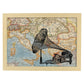 Posters de objetos sobre mapas. Lámina Europa Dolce Vita, con diseño de objetos sobre mapas vintage.-Artwork-Nacnic-A3-Marco Madera clara-Nacnic Estudio SL