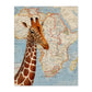 Posters de objetos sobre mapas. Lámina Girafa sueña África, con diseño de objetos sobre mapas vintage.-Artwork-Nacnic-A4-Sin marco-Nacnic Estudio SL