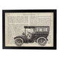 Posters de objetos vintage. Lámina Coche Vintage con imágenes de objetos e instrumentos vintage, con definiciones en español.-Artwork-Nacnic-A3-Marco Negro-Nacnic Estudio SL