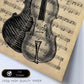 Posters de objetos vintage. Lámina Cover Partitura Violín con imágenes de objetos e instrumentos vintage, con definiciones en español.-Artwork-Nacnic-Nacnic Estudio SL