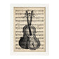 Posters de objetos vintage. Lámina Cover Partitura Violín con imágenes de objetos e instrumentos vintage, con definiciones en español.-Artwork-Nacnic-A3-Marco Blanco-Nacnic Estudio SL