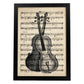 Posters de objetos vintage. Lámina Cover Partitura Violín con imágenes de objetos e instrumentos vintage, con definiciones en español.-Artwork-Nacnic-A3-Marco Negro-Nacnic Estudio SL
