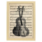 Posters de objetos vintage. Lámina Cover Partitura Violín con imágenes de objetos e instrumentos vintage, con definiciones en español.-Artwork-Nacnic-A4-Marco Madera clara-Nacnic Estudio SL