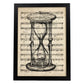 Posters de objetos vintage. Lámina Tempo con imágenes de objetos e instrumentos vintage, con definiciones en español.-Artwork-Nacnic-A4-Marco Negro-Nacnic Estudio SL