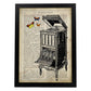 Posters de objetos vintage. Lámina Tócala otra vez con imágenes de objetos e instrumentos vintage, con definiciones en español.-Artwork-Nacnic-A3-Marco Negro-Nacnic Estudio SL