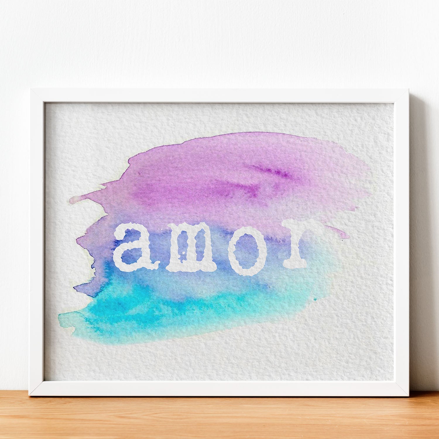 Posters de palabras coloridas. Lámina de palabra Amor 2 con diseño colorido y toques acuarela.-Artwork-Nacnic-Nacnic Estudio SL