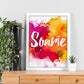Posters de palabras coloridas. Lámina de palabra Sonrie con diseño colorido y toques acuarela.-Artwork-Nacnic-Nacnic Estudio SL