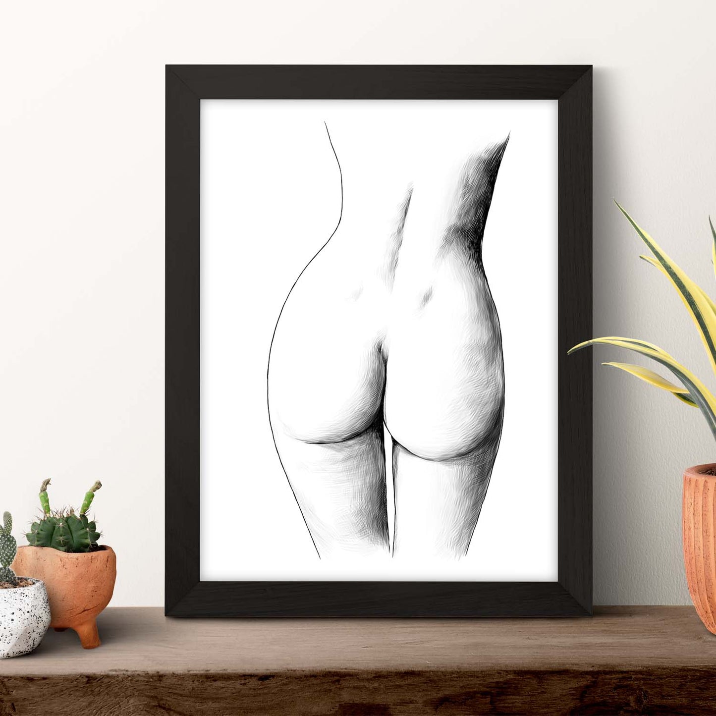 Posters eróticos. Lámina Culo dibujada con imágenes sensuales del cuerpo femenino.-Artwork-Nacnic-Nacnic Estudio SL