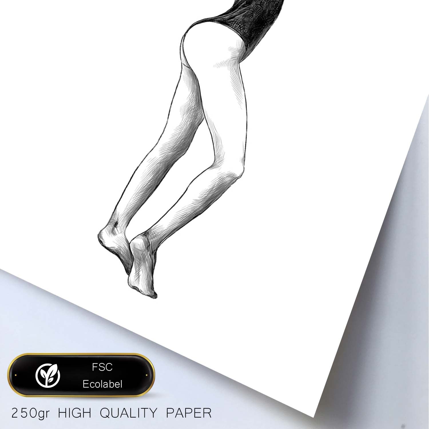 Posters eróticos. Lámina De pie dibujada con imágenes sensuales del cuerpo femenino.-Artwork-Nacnic-Nacnic Estudio SL