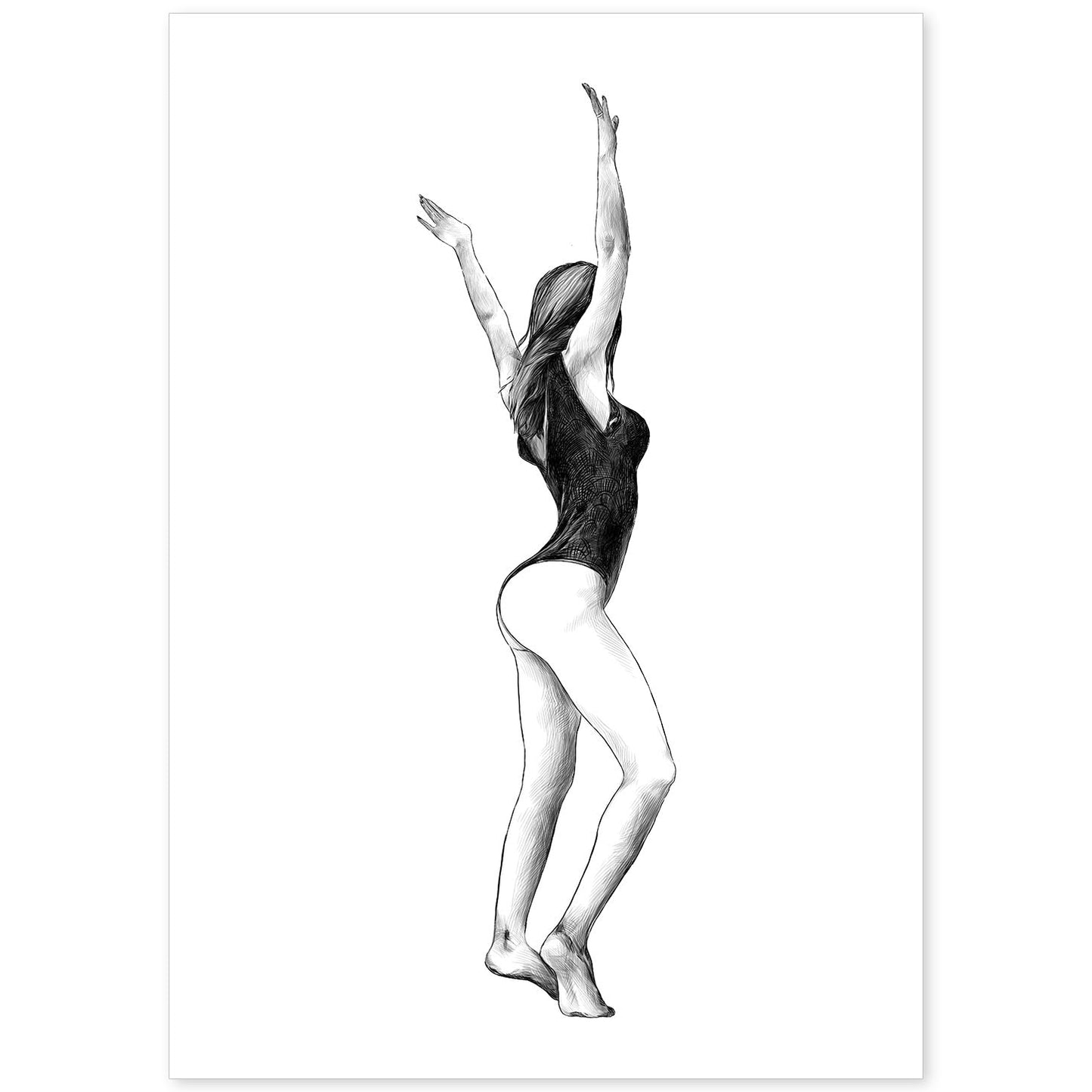 Posters eróticos. Lámina De pie dibujada con imágenes sensuales del cuerpo femenino.-Artwork-Nacnic-A4-Sin marco-Nacnic Estudio SL