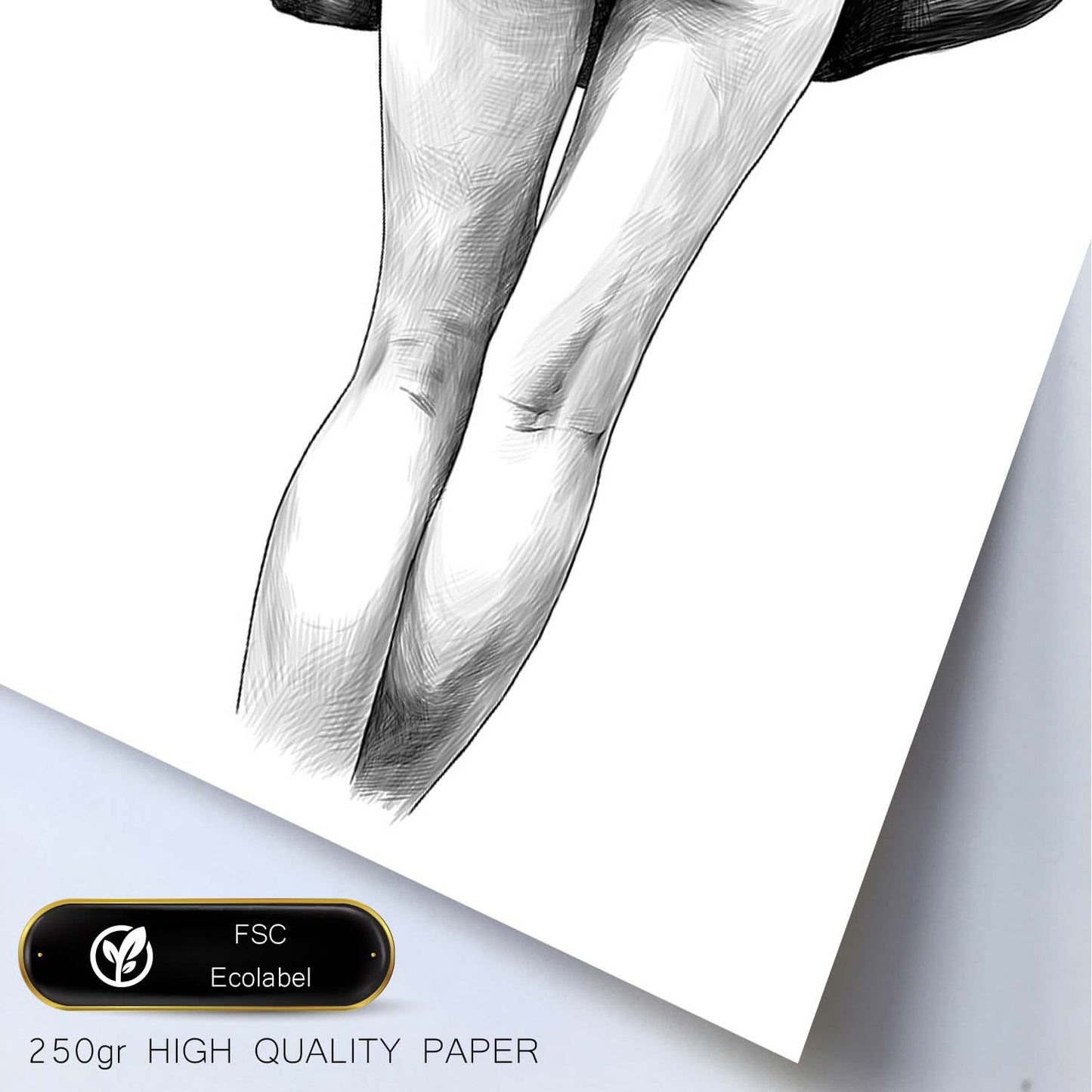 Posters eróticos. Lámina Falda dibujada con imágenes sensuales del cuerpo femenino.-Artwork-Nacnic-Nacnic Estudio SL