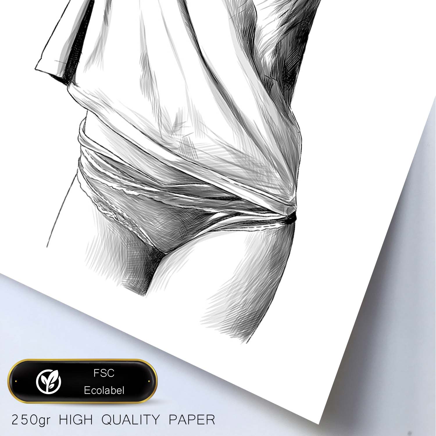 Posters eróticos. Lámina Frontal 1 dibujada con imágenes sensuales del cuerpo femenino.-Artwork-Nacnic-Nacnic Estudio SL