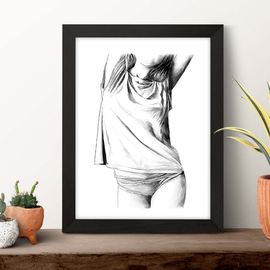 Posters eróticos. Lámina Frontal 1 dibujada con imágenes sensuales del cuerpo femenino.-Artwork-Nacnic-Nacnic Estudio SL