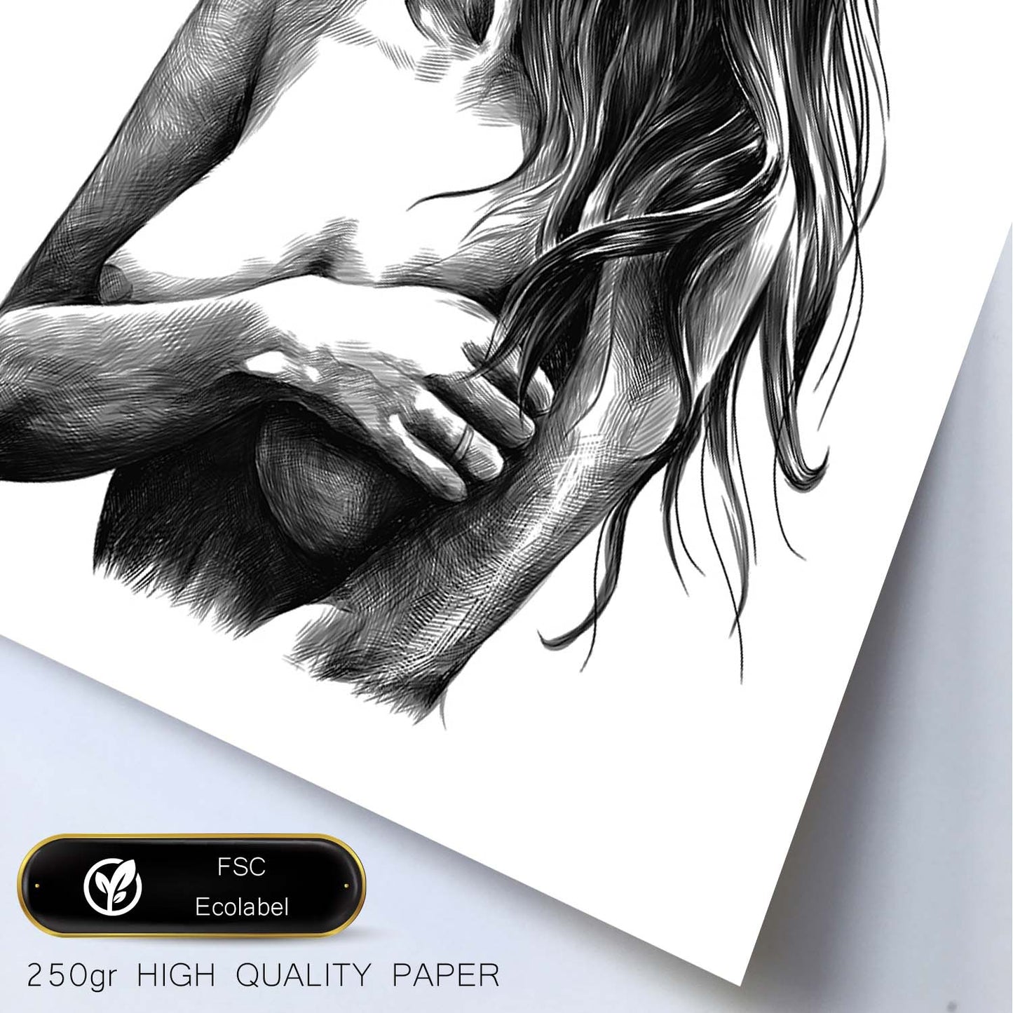 Posters eróticos. Lámina Lateral 2 dibujada con imágenes sensuales del cuerpo femenino.-Artwork-Nacnic-Nacnic Estudio SL