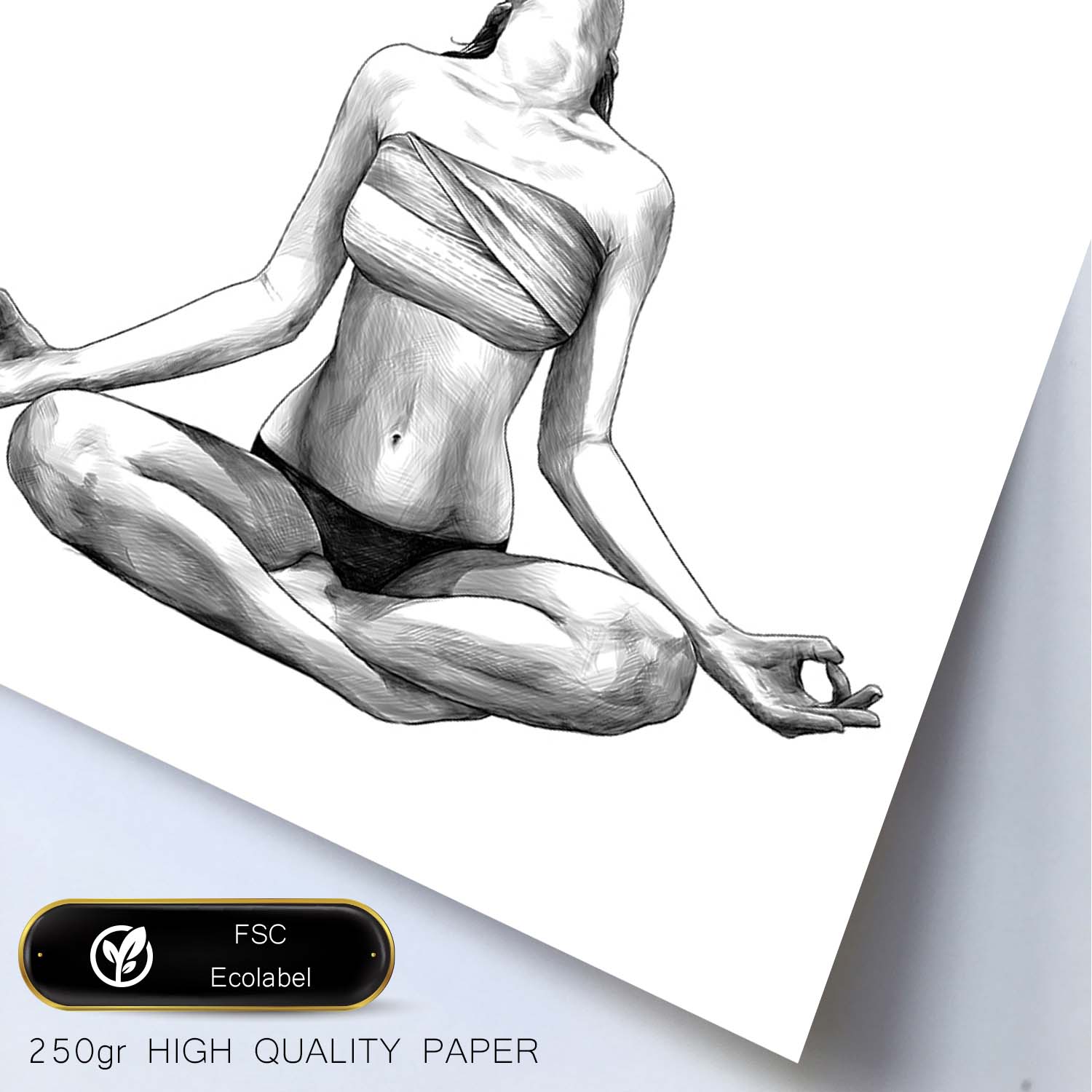 Posters eróticos. Lámina Meditación dibujada con imágenes sensuales del cuerpo femenino.-Artwork-Nacnic-Nacnic Estudio SL