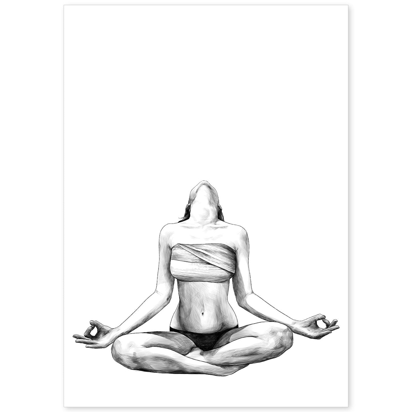 Posters eróticos. Lámina Meditación dibujada con imágenes sensuales del cuerpo femenino.-Artwork-Nacnic-A4-Sin marco-Nacnic Estudio SL