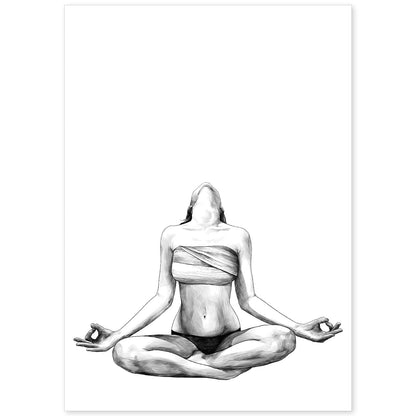 Posters eróticos. Lámina Meditación dibujada con imágenes sensuales del cuerpo femenino.-Artwork-Nacnic-A4-Sin marco-Nacnic Estudio SL