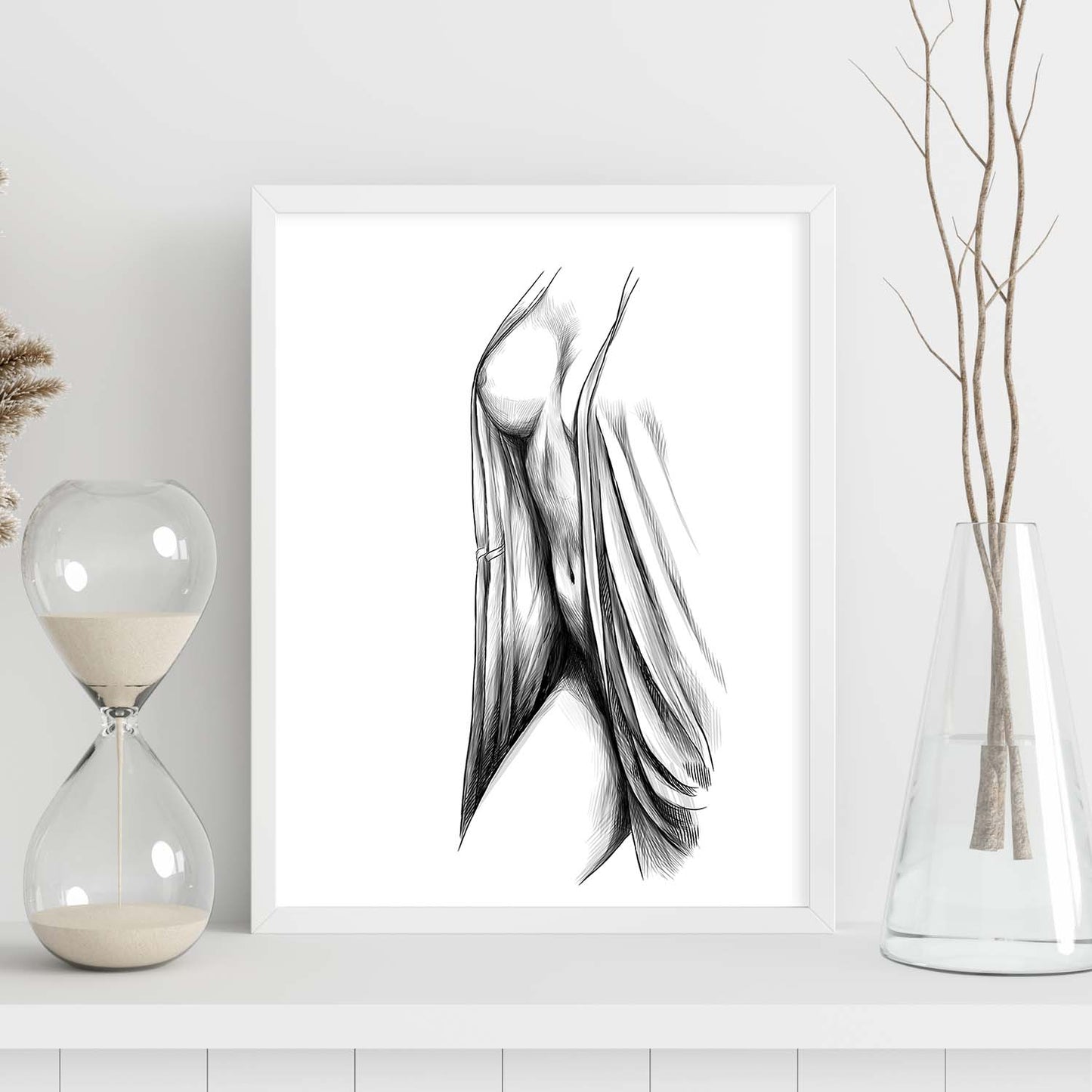 Posters eróticos. Lámina Pecho dibujada con imágenes sensuales del cuerpo femenino.-Artwork-Nacnic-Nacnic Estudio SL