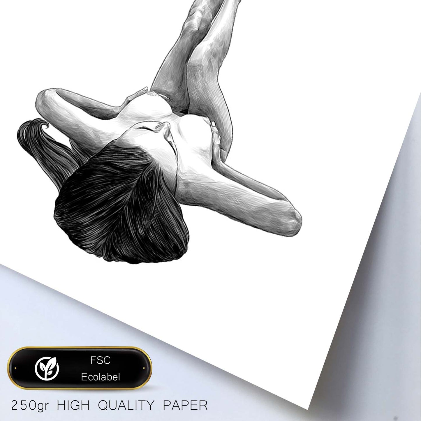 Posters eróticos. Lámina Tumbada dibujada con imágenes sensuales del cuerpo femenino.-Artwork-Nacnic-Nacnic Estudio SL