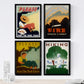 Posters vintage. Posters con anuncios antiguos. Cuatro carteles vintage de prevención de fuegos.-Artwork-Nacnic-Nacnic Estudio SL