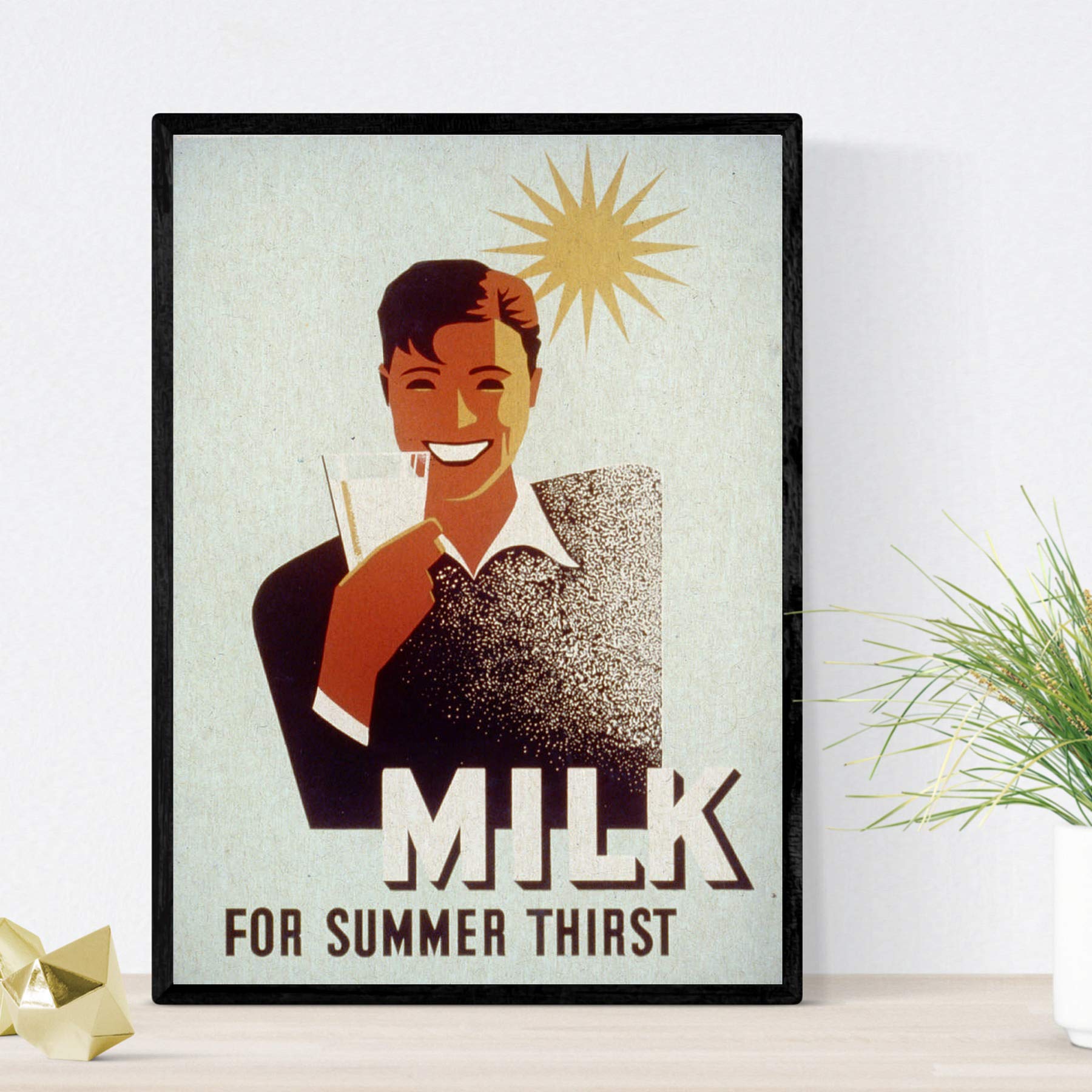 Posters vintage. Posters con anuncios antiguos. Dos carteles vintage de leche.-Artwork-Nacnic-Nacnic Estudio SL