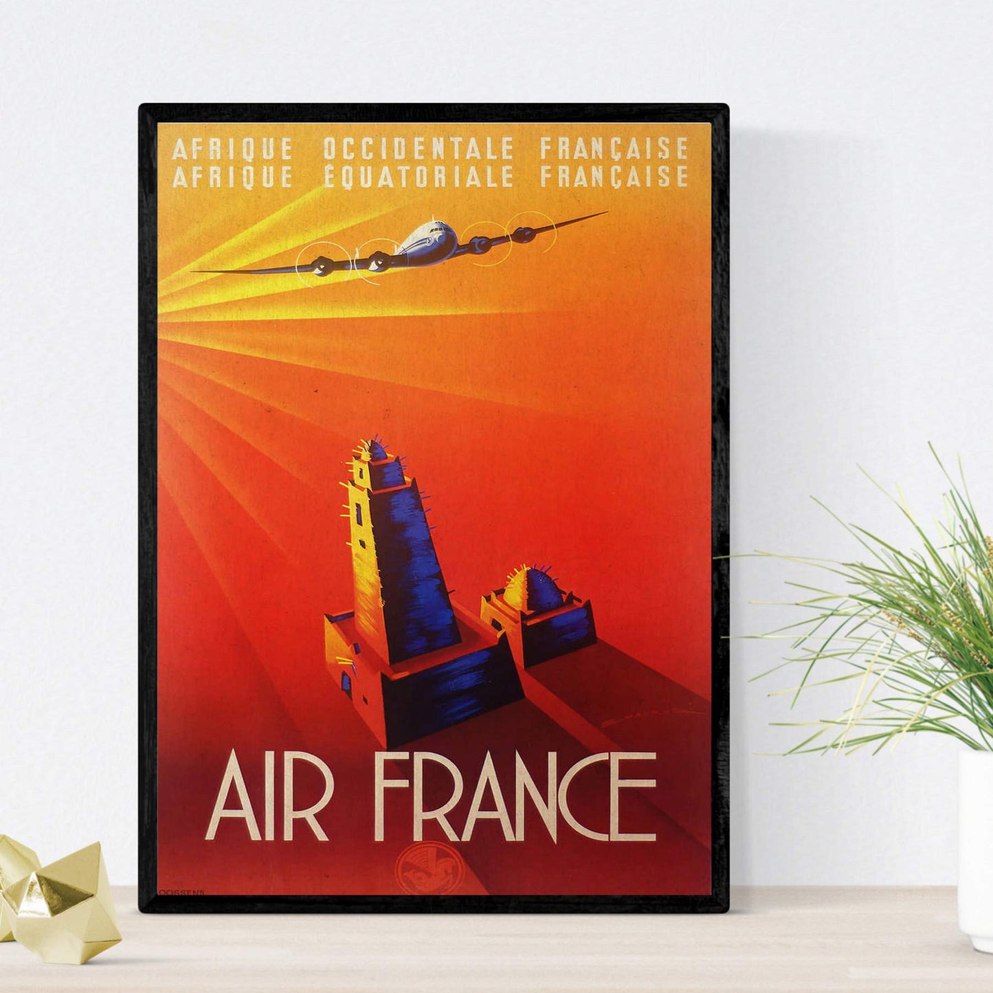 Posters vintage. Posters publicidad del mundo. Dos láminas vintage de Air France.-Artwork-Nacnic-Nacnic Estudio SL