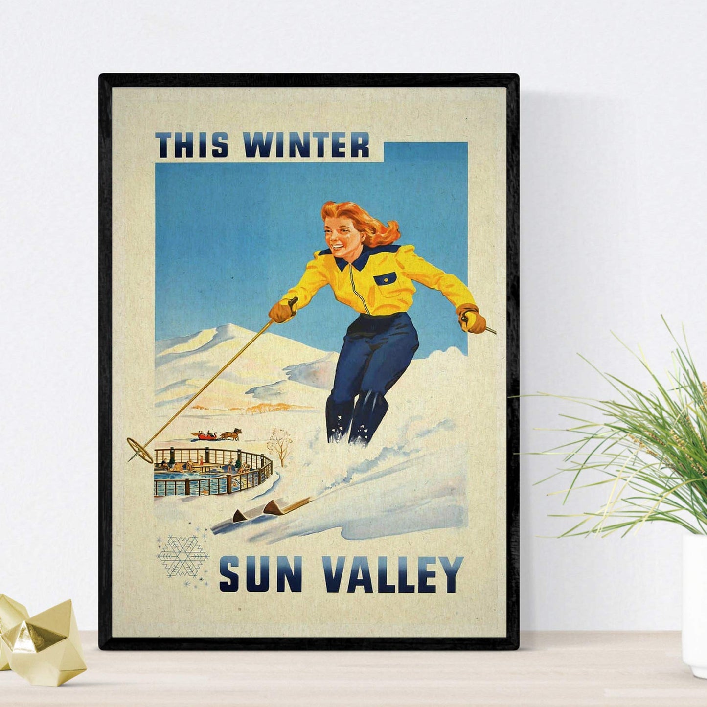 Posters vintage. Posters publicidad del mundo. Dos láminas vintage de esquí en USA.-Artwork-Nacnic-Nacnic Estudio SL
