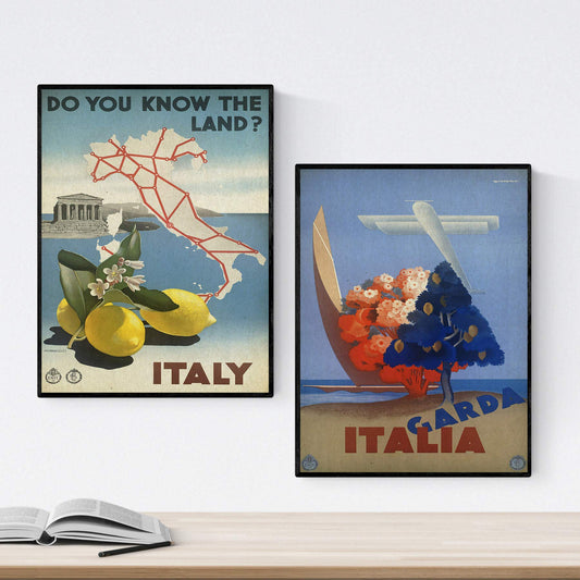 Posters vintage. Posters publicidad del mundo. Dos láminas vintage de Italia.-Artwork-Nacnic-Nacnic Estudio SL