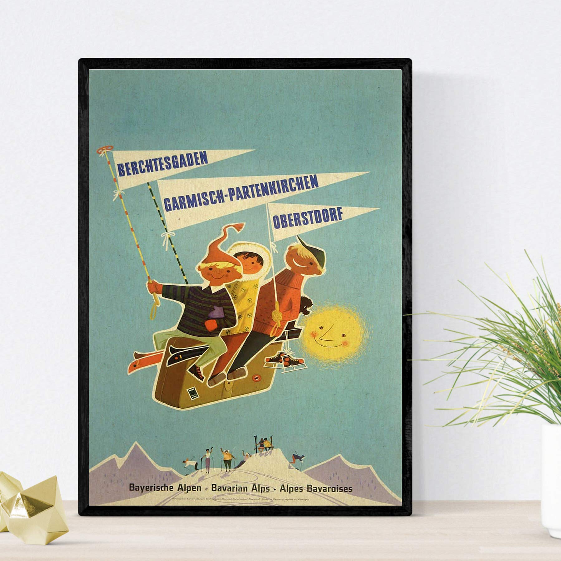 Posters vintage. Posters publicidad del mundo. Dos láminas vintage para niños de esquí.-Artwork-Nacnic-Nacnic Estudio SL