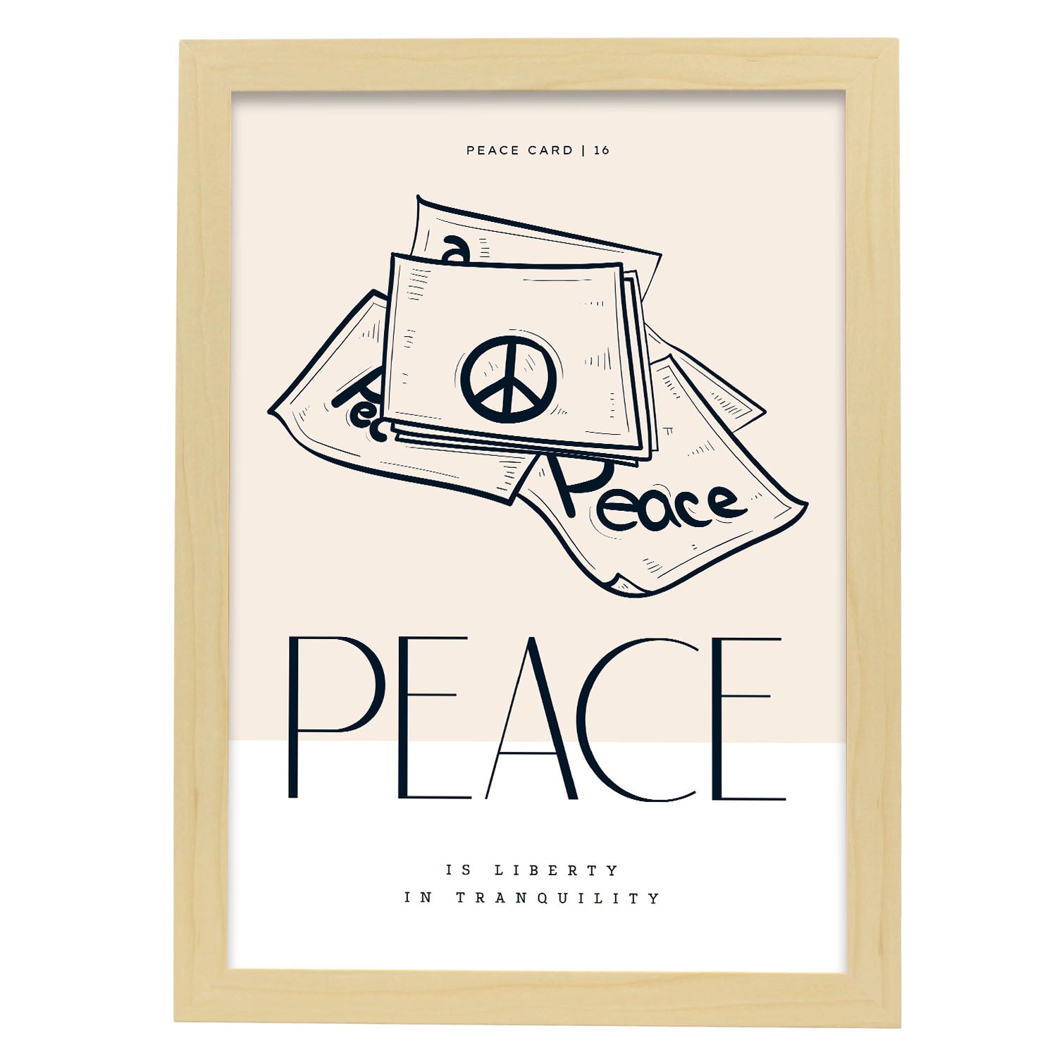 Preach Peace-Artwork-Nacnic-A3-Marco Madera clara-Nacnic Estudio SL