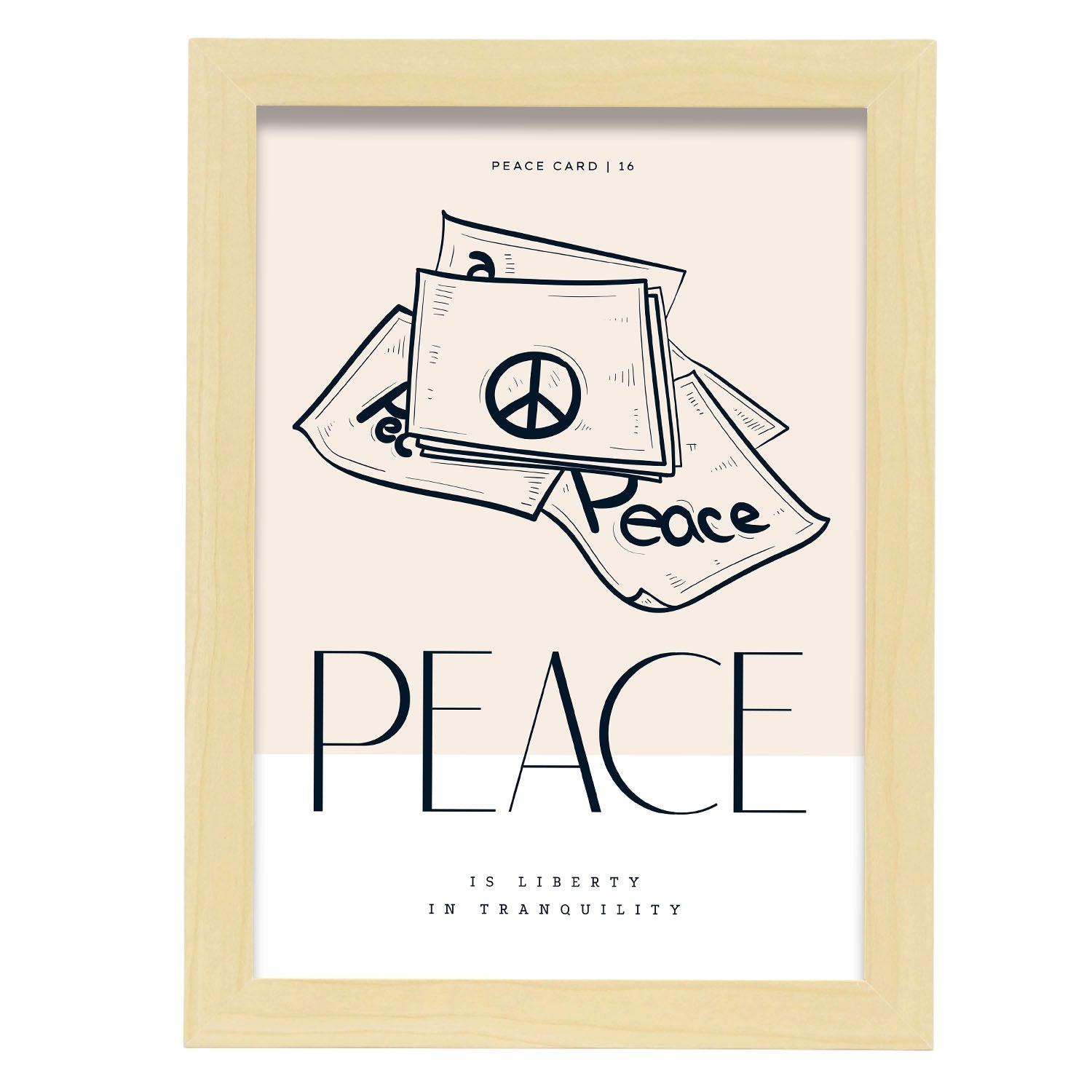 Preach Peace-Artwork-Nacnic-A4-Marco Madera clara-Nacnic Estudio SL