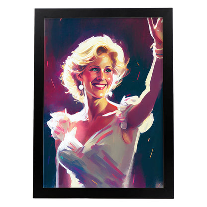 Princesa Nacnic Diana Waving Pixar Style Dynamic Figura Dra. Estampados de arte de pared estético para el diseño de dormitorio o sala de estar.-Artwork-Nacnic-A4-Sin marco-Nacnic Estudio SL