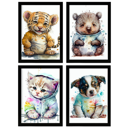 Pupa de gatito nacnico Tiger Wombast Animales. Estampados de arte de pared estético para el diseño de dormitorio o sala de estar-Artwork-Nacnic-A4-Sin marco-Nacnic Estudio SL