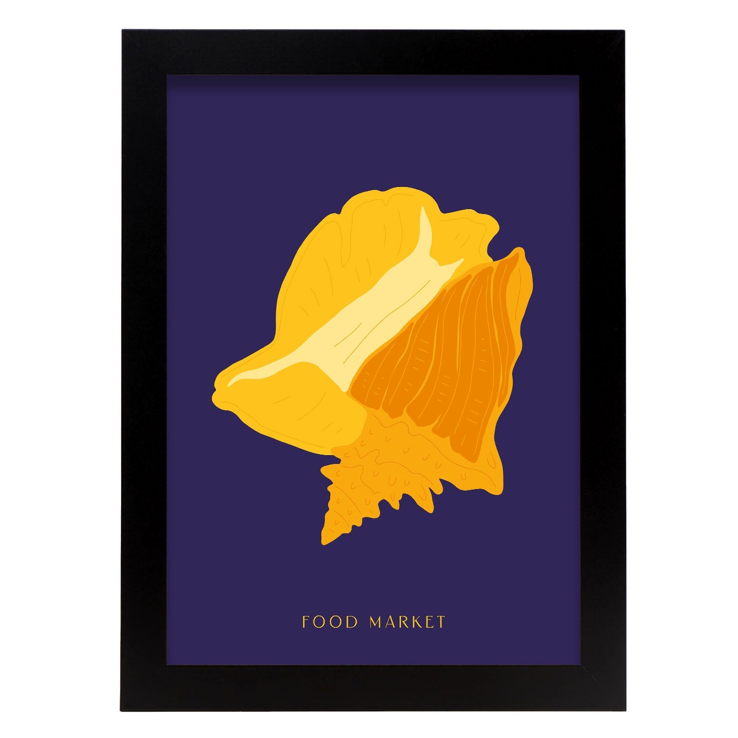Queen Conch Snail-Artwork-Nacnic-A4-Sin marco-Nacnic Estudio SL