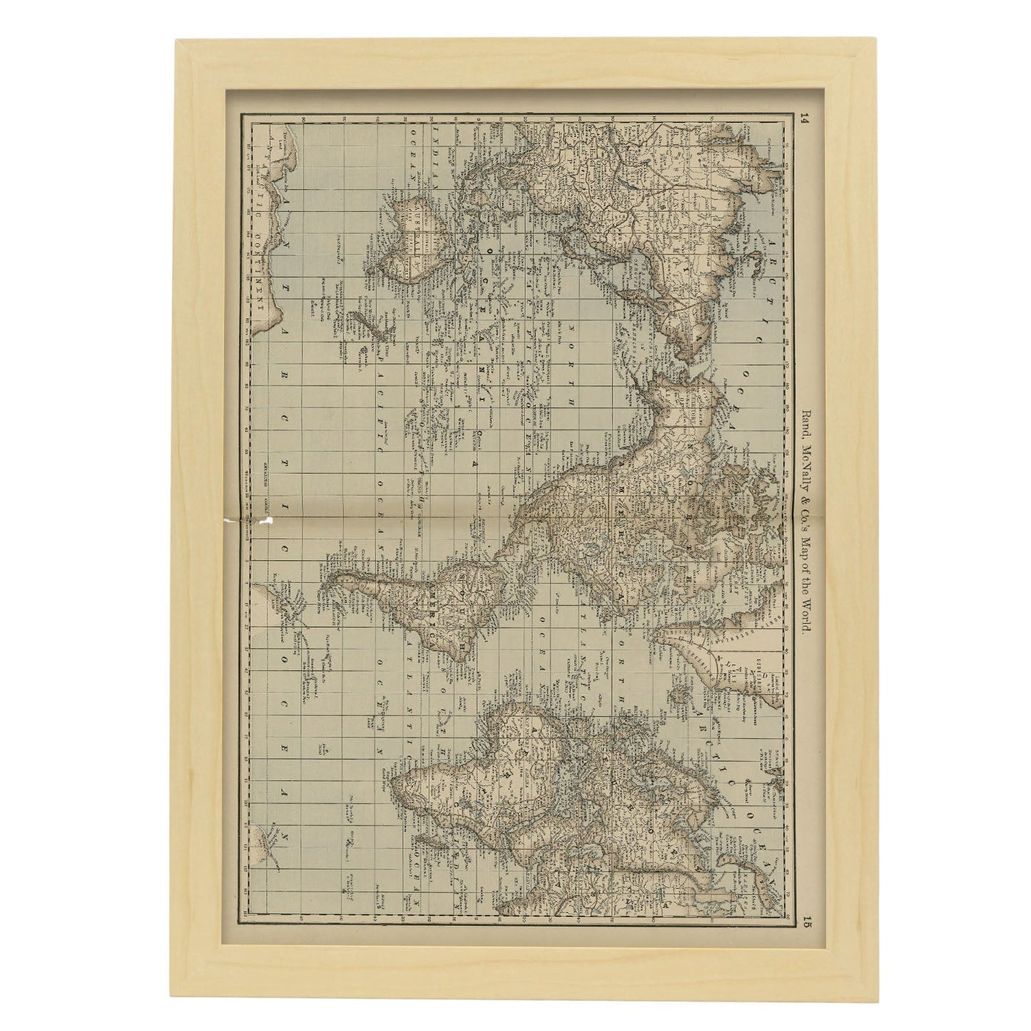 Rand_McNally__Cos_Map-of-the-World-1887-Artwork-Nacnic-A3-Marco Madera clara-Nacnic Estudio SL