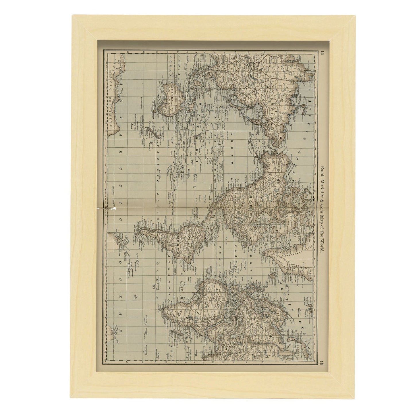 Rand_McNally__Cos_Map-of-the-World-1887-Artwork-Nacnic-A4-Marco Madera clara-Nacnic Estudio SL