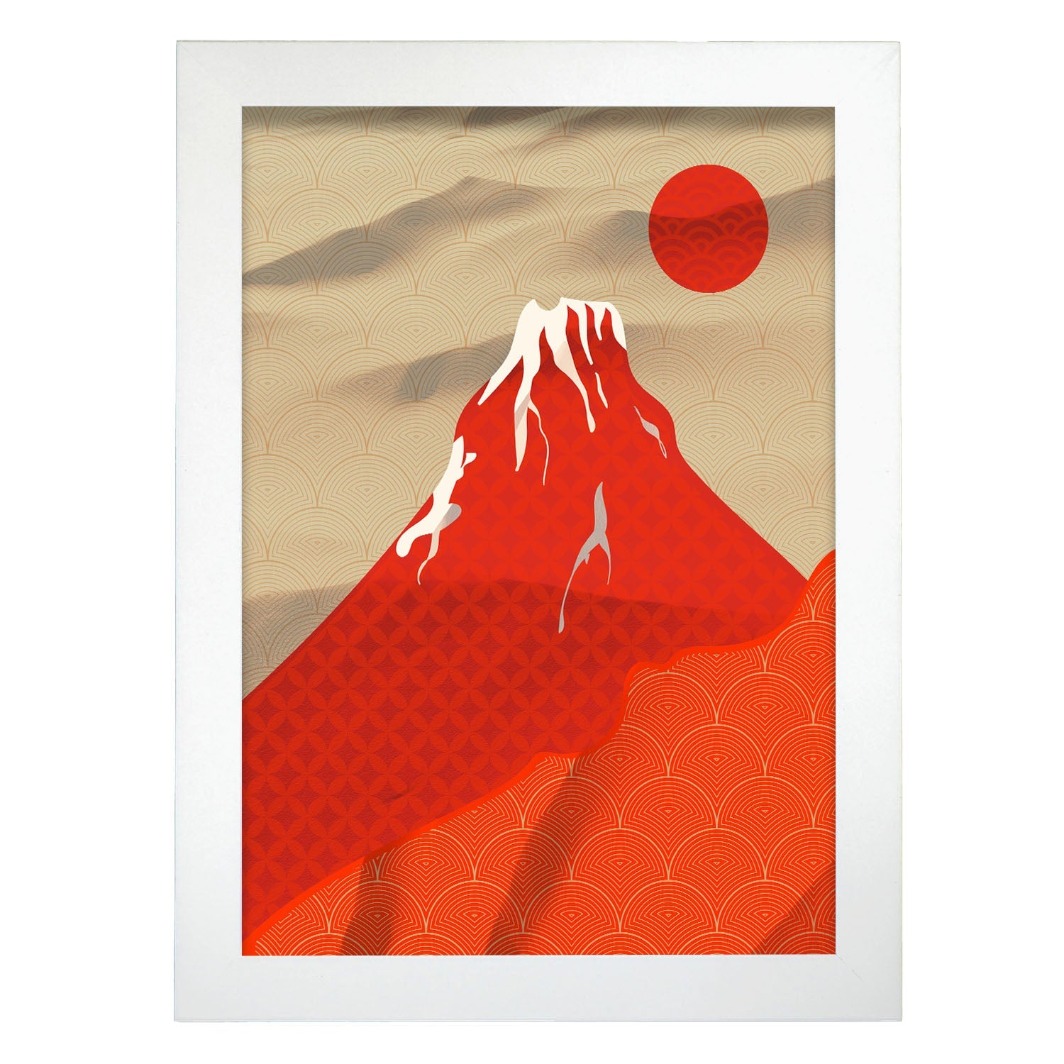 Red Fuji Mountain-Artwork-Nacnic-A4-Marco Blanco-Nacnic Estudio SL