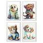 Sello de tigre de cachorro de gatito nacnico. Estampados de arte de pared estético para el diseño de dormitorio o sala de estar-Artwork-Nacnic-A4-Marco Blanco-Nacnic Estudio SL