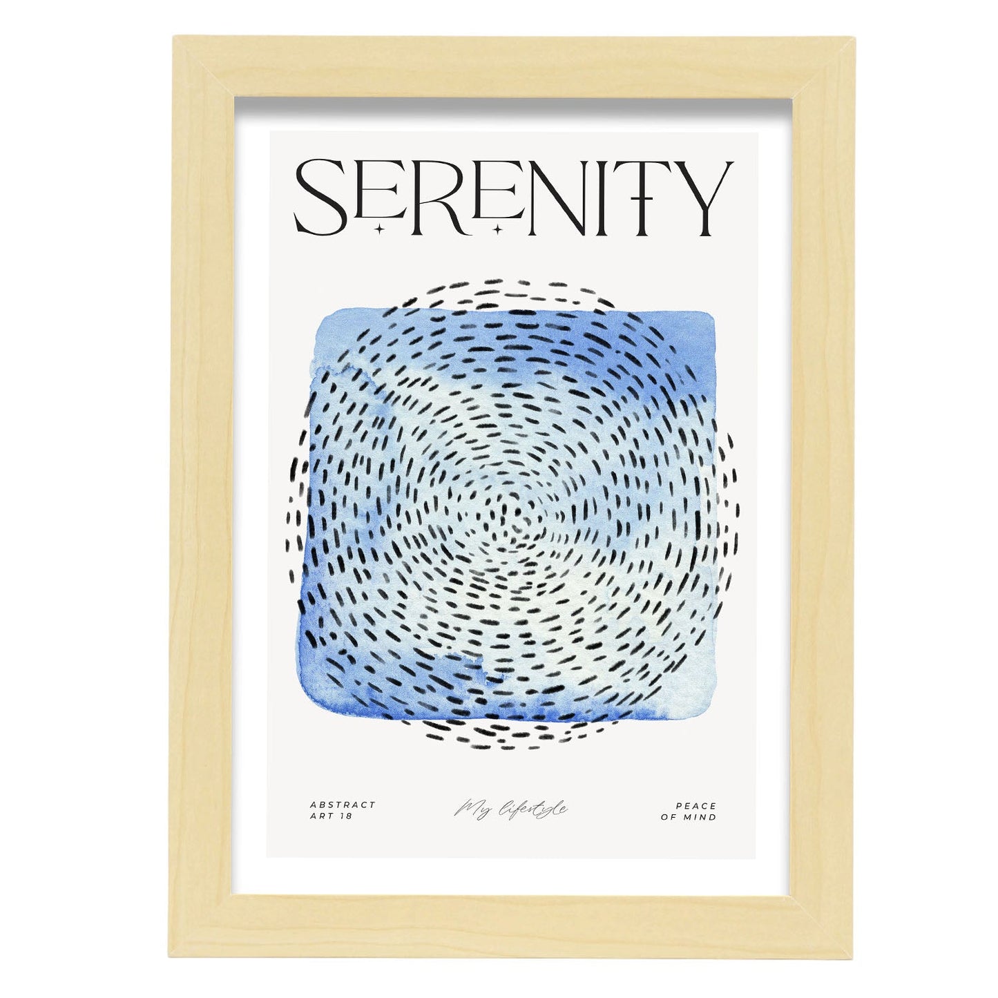 Serenity Mind-Artwork-Nacnic-A4-Marco Madera clara-Nacnic Estudio SL