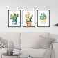 - Set 4 Láminas Decorativas Cactus con Flores Estilo Acuarela | Posters de Plantas, Hojas y Naturaleza | Decoración del Hogar Multicolor |-Artwork-Nacnic-Nacnic Estudio SL