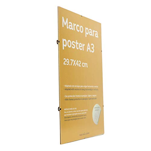 Marco de fotos, marco de fotos, marco de póster A4 A3 con tablero de  respaldo de MDF - con lámina de estireno de perspex medidas 0.748 in de  ancho y