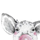 Set 6 posters animales bebes con chicle. Cerdo Ciervo Vaca Zorro Buho Perro.-Artwork-Nacnic-Nacnic Estudio SL